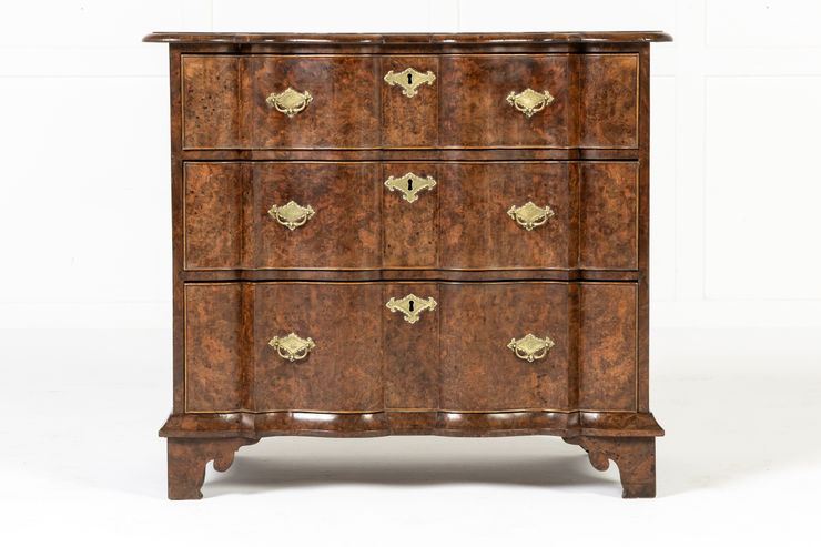 Small Dutch Burr Walnut Chest of Drawers