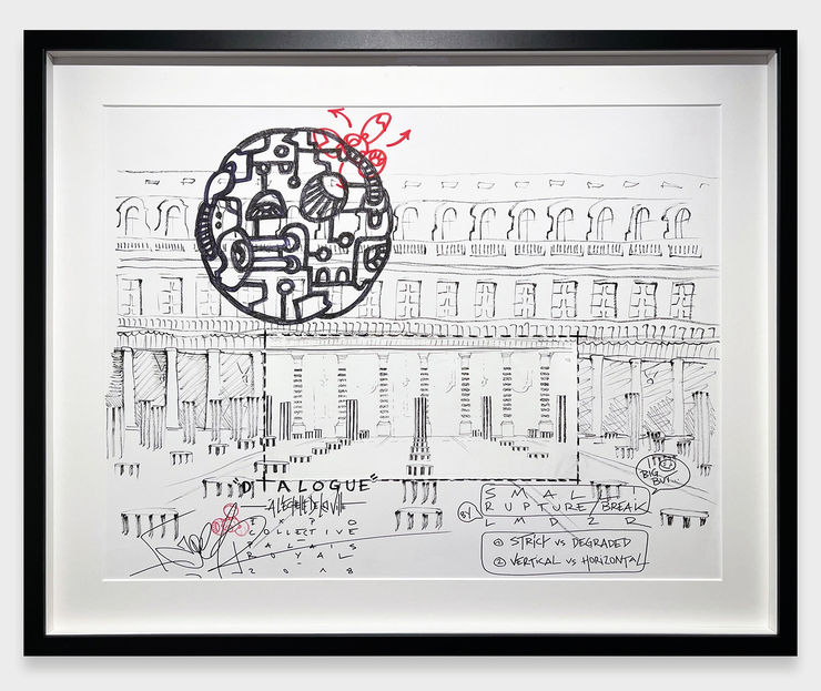 Dialogue / Esquisse de l'installation Place du Palais Royal