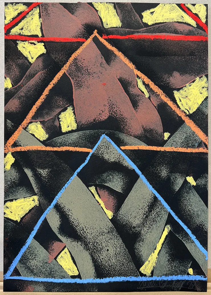 Julien Colombier, Grand Flow (Gold, Rosy Brown & Grey), 2025