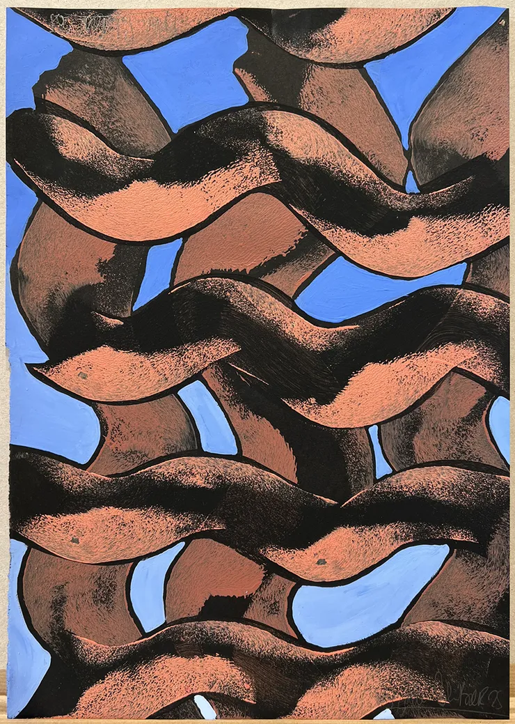 Julien Colombier, Grand Flow (Sky Blue & Coral), 2025