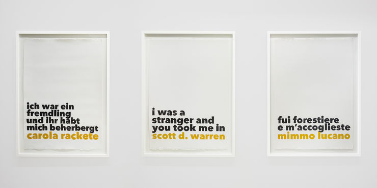 Olu Oguibe New Monuments Series, 2020 Acrylic on acid-free watercolour paper Triptych, each: 76 x 107 cm 29 7/8 x 42 1/8 in