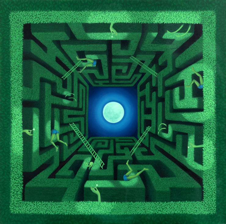 Katia Lifshin Lost and Found, 2024 oil on linen 110 x 110 cm. 43 1/4 x 43 1/4 in.