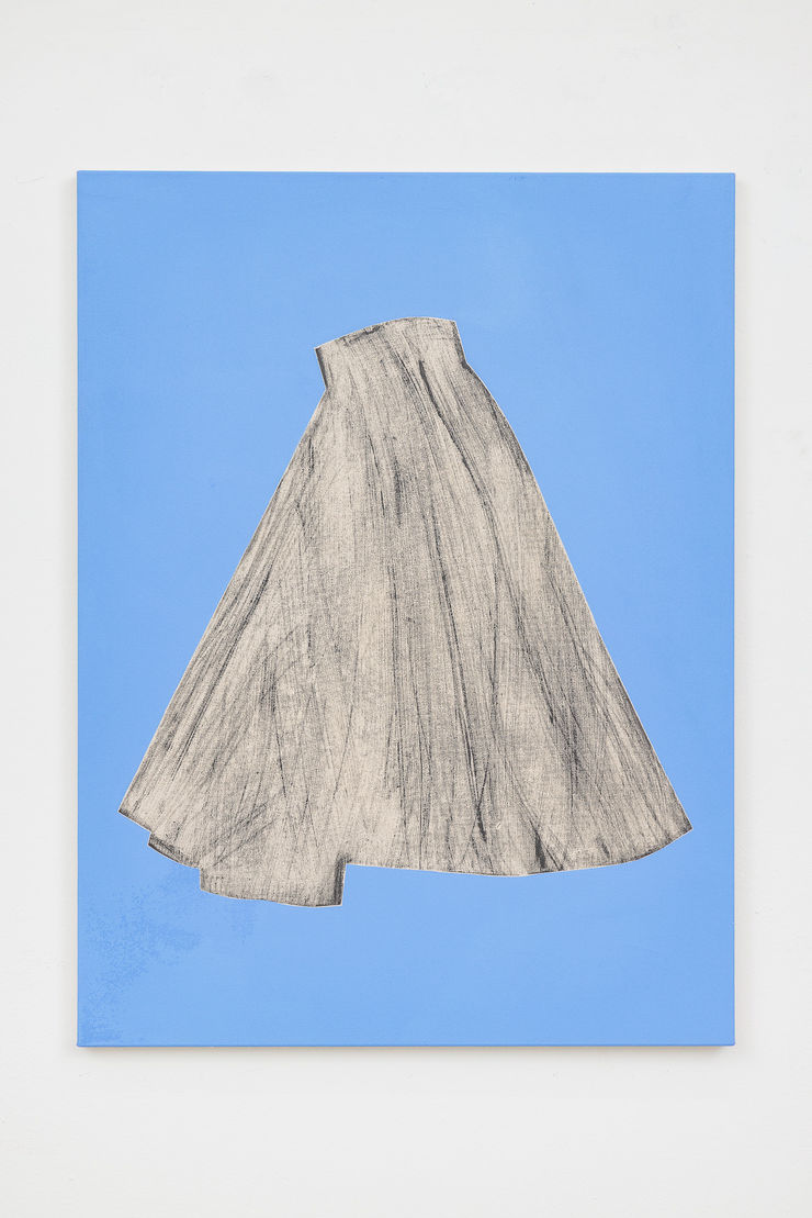 Frauke Dannert Skirt (M02/26), 2026 graphitpigment, dispersion, acrylics on cotton 109 x 82 cm 42 7/8 x 32 1/4 in