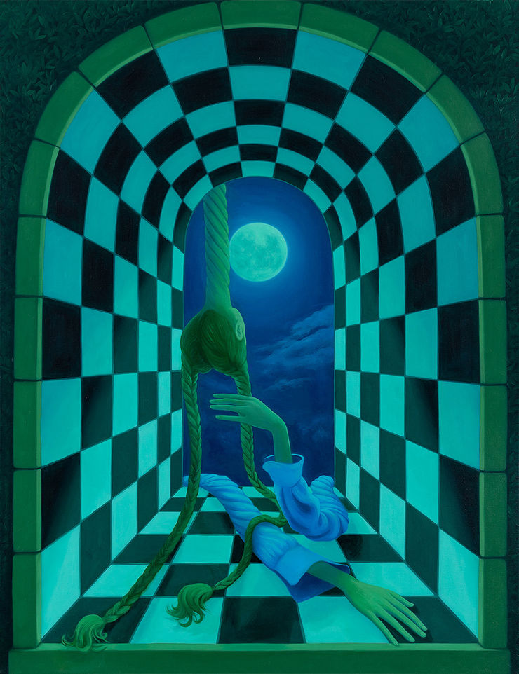 Katia Lifshin Cell, 2024 oil on linen 90 x 70 cm. 35 3/8 x 27 1/2 in.