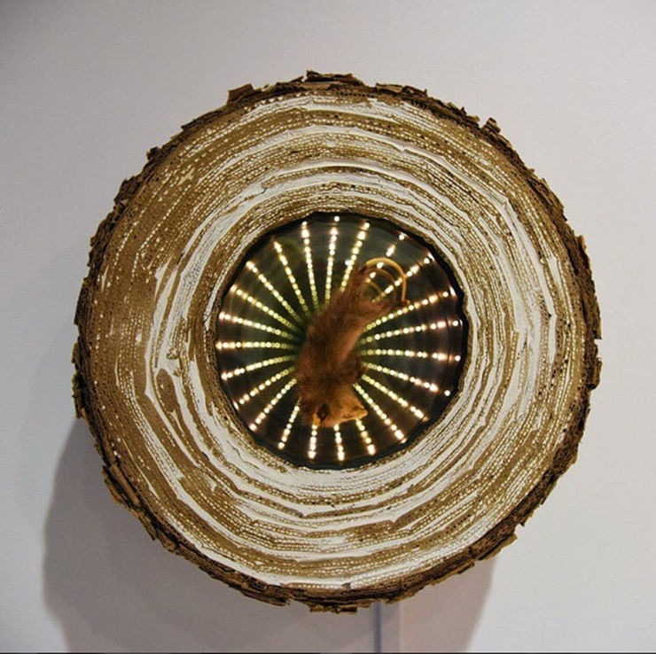 Joseph Peragine Opossum Infinity Mirror, 2016 mixed media