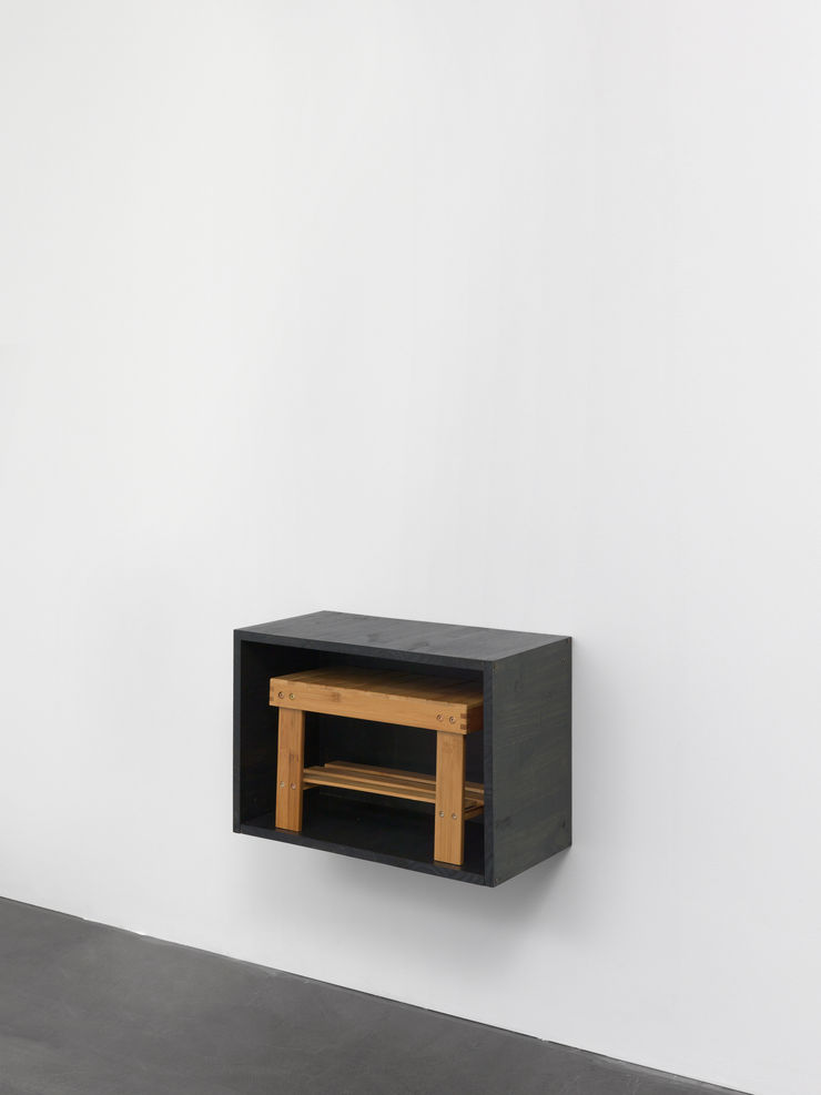 Doris Guo Untitled sit, 2019 Pine, hardware, step stool 54.6 x 36.8 x 25.9 cm 21 1/2 x 14 1/2 x 10 1/4 in