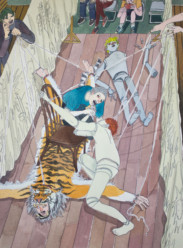 Ding Shilun D101 (Armwrestling), 2023 Watercolor on paper 31 x 23 cm 12 1/4 x 9 in