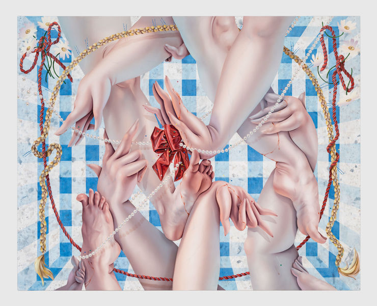 Sarah Slappey, Blue Gingham, 2021