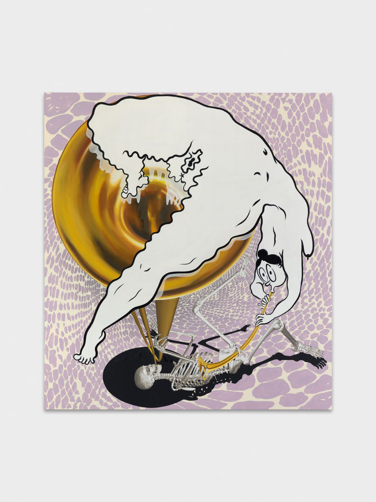 Ebecho Muslimova Fatebe Trumpet, 2020 Oil and acrylic on canvas 152.4 x 167.6 x 3.2 cm 60 x 66 x 1 1/4 in