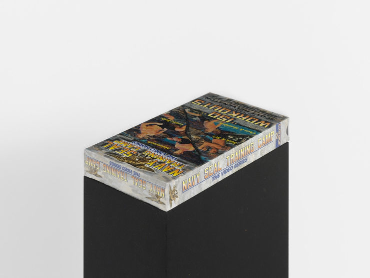 Mitchell Anderson our distant rest (cut), 2018 Sealed VHS tape, oiled MDF 141 x 20 x 11.5 cm 55 1/2 x 7 7/8 x 4 1/2 in