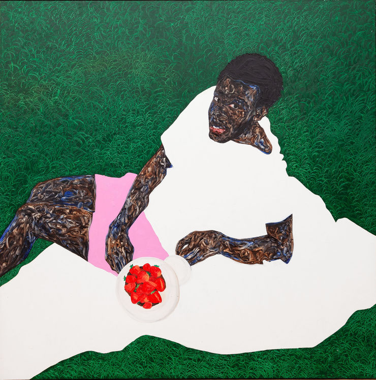Amoako Boafo, STRAWBERRIES & PINK SHORTS, 2022