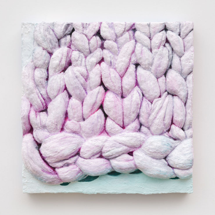 Gina Beavers, Chunky knit throw in Misty Rose, 2024