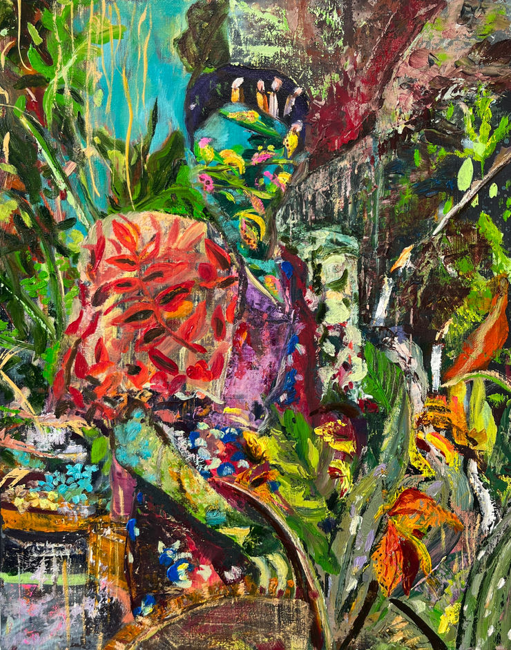 Maia Cruz Palileo Kandila, 2023 flashe and oil on canvas 20 x 16 in 50.8 x 40.6 cm