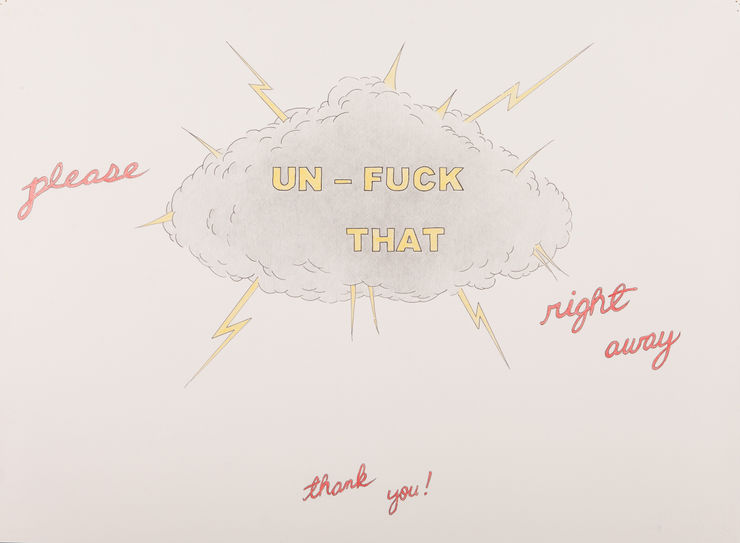 Joel Ross UN-FUCK, 2015 Ink, graphite, and pigment on paper 22 x 30 in. 55.88 x 76.2 cm