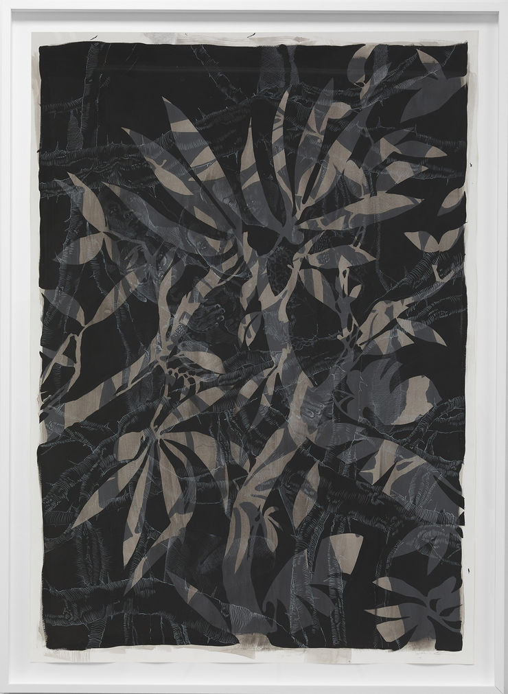 David Antonio Cruz suddenly,lastsummerweweren'tyounganymore, 2021 Ink, flashe, and pencil on watercolor paper 55 1/2 x 40 1/2 in (framed) 141 x 102.9 cm 48 x 36 in (artwork) 121.9 x 91.4 cm