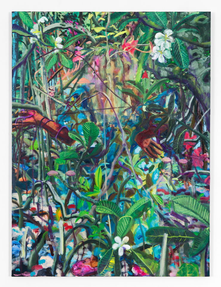 Maia Cruz Palileo Kalachuchis, 2023 oil on canvas 48 x 36 in 121.9 x 91.4 cm