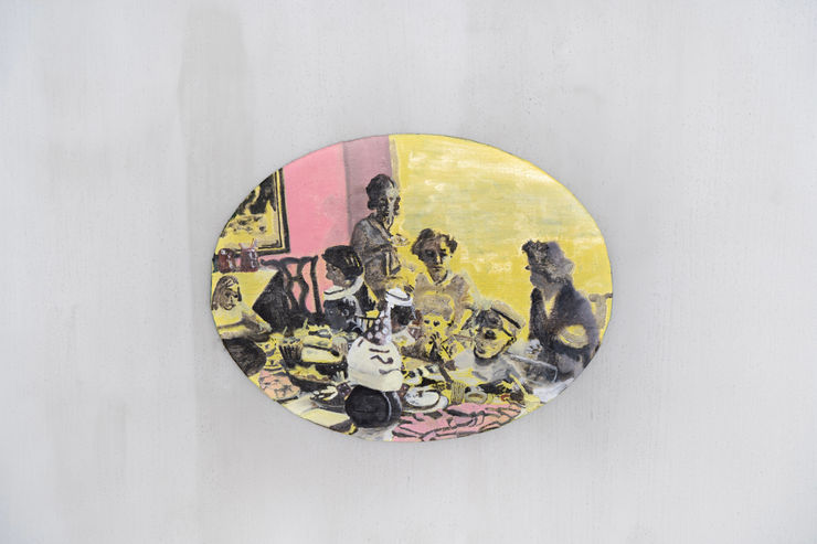 Norman Hyams, Oval party (Yellow and pink), 2022