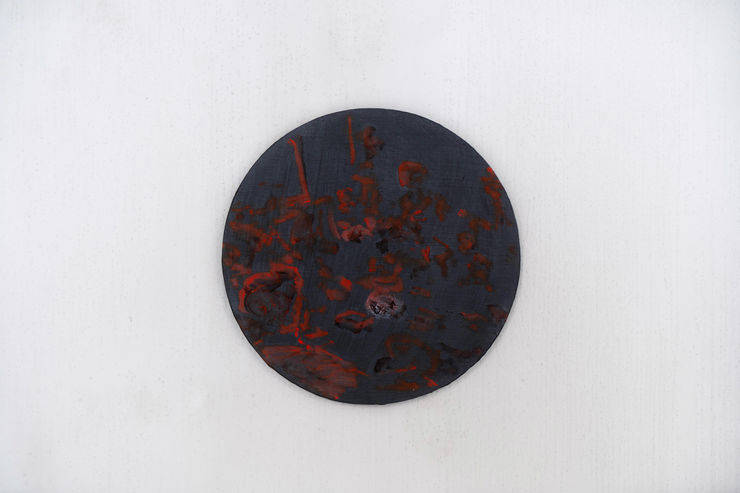 Norman Hyams, Party (Small round, black-red), 2022