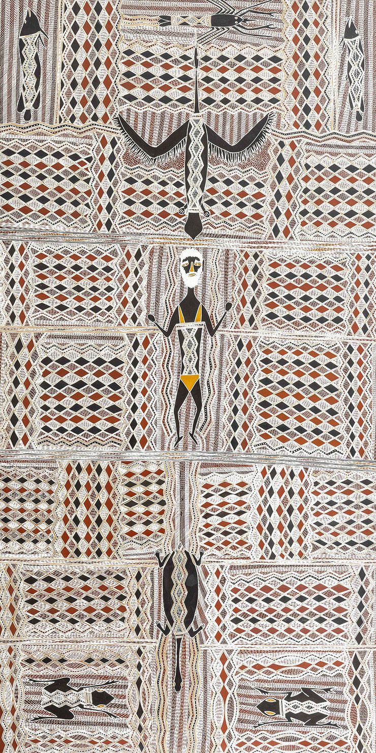 Yinimala Gumana Barama, 2021 Earth pigment on board 244.5 x 122 cm