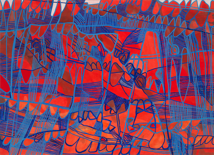 Christophe Stibio Flinders Ranges, 2021 Shredded classified documents, acrylic, rice paper on cotton duck 130 x 180 cm