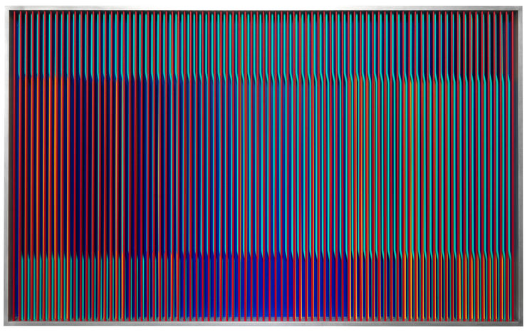 Drez Flickerbox, 2024 Acrylic, aluminium, steel 102.4 x 170 x 8 cm