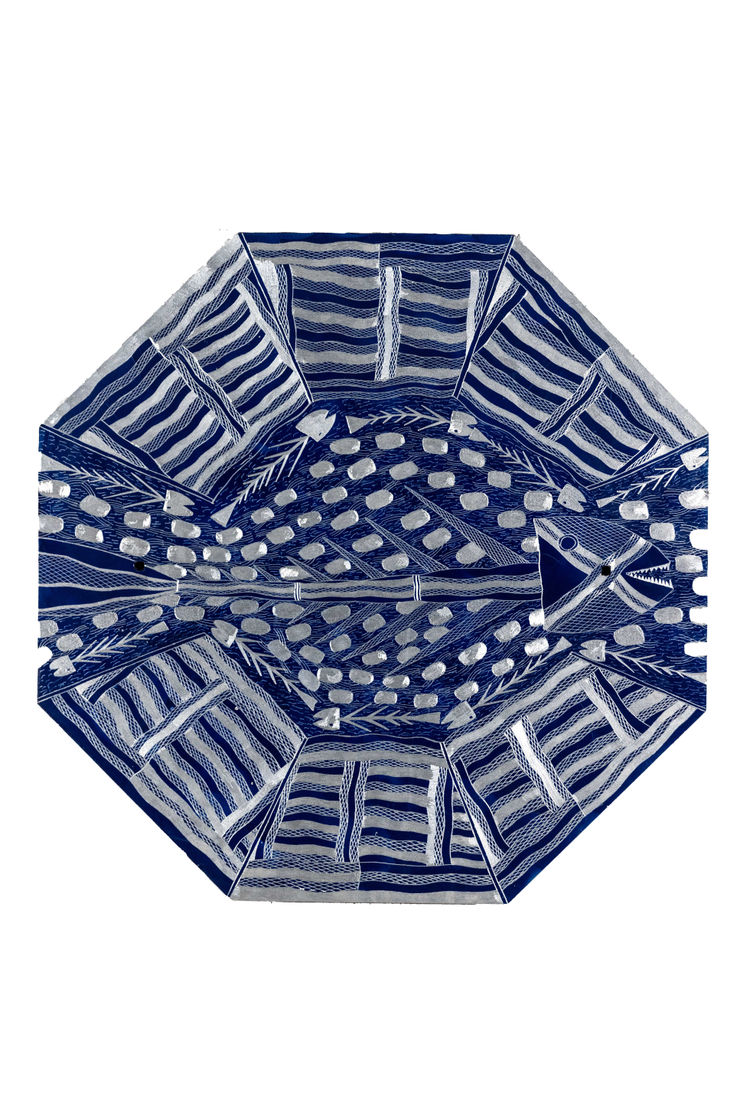 Bandarr Wirrpanda Yambirrku, 2023 Etched aluminium 75 x 75 cm