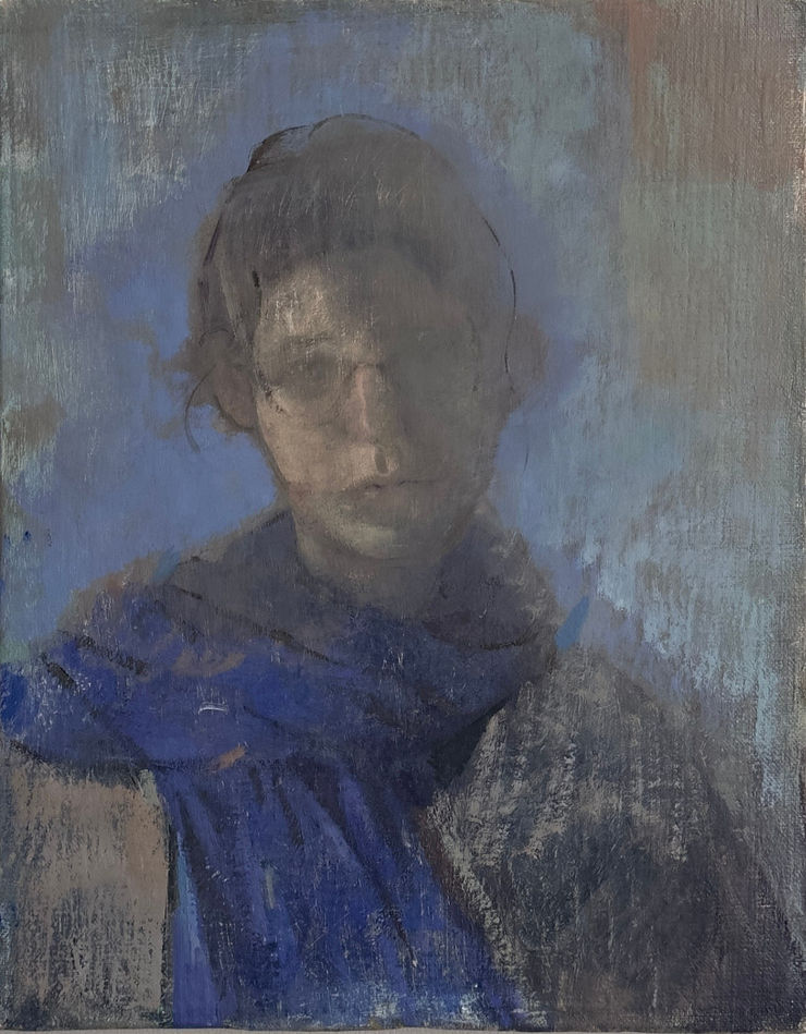 Self Portrait with Blue Scarf