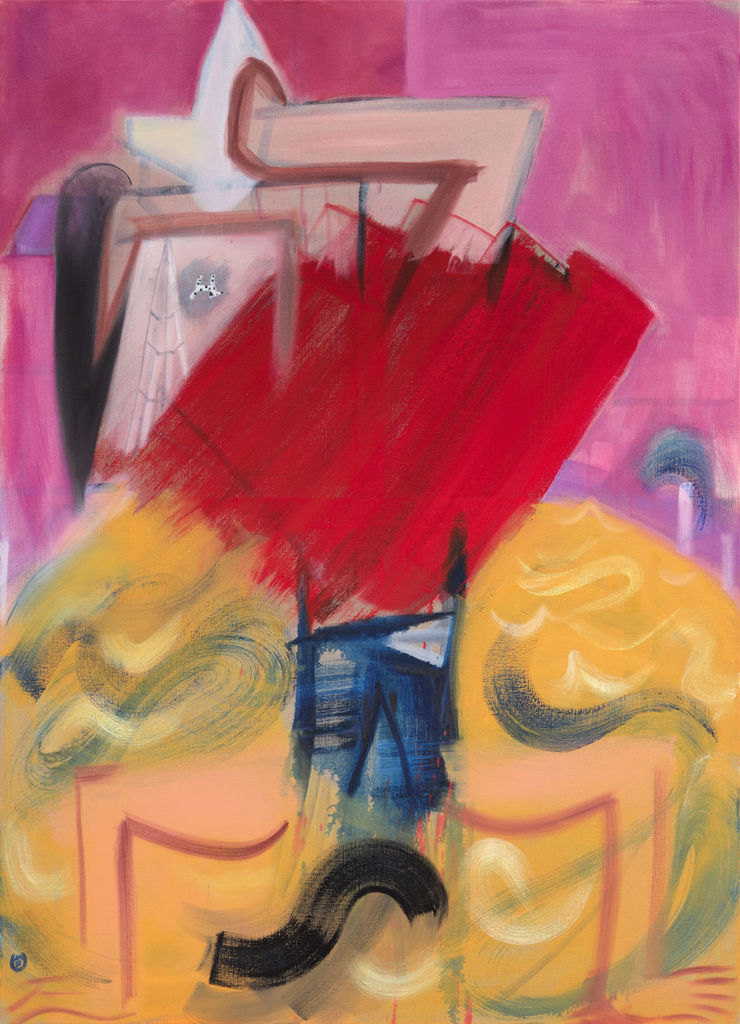 Woman falling in a big city