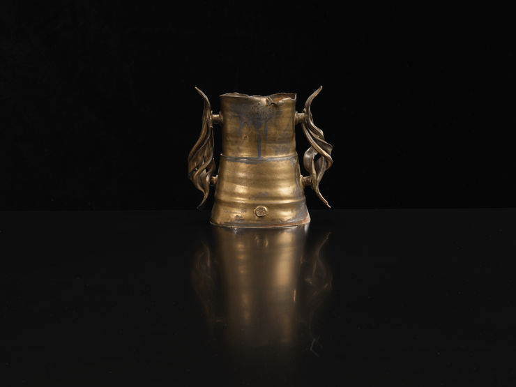 Colin Pearson, Bronze Vase with Twisted Handles, c1980s