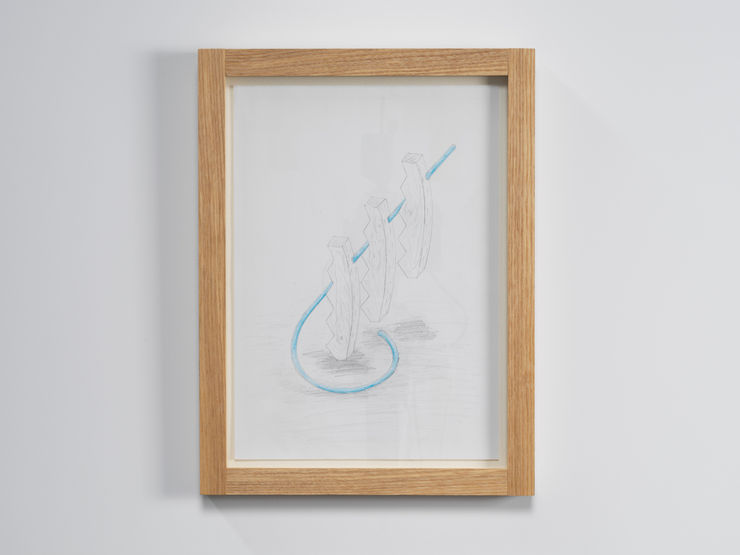 Owen Bullett, Framed Drawing 2 (Blue), 2024