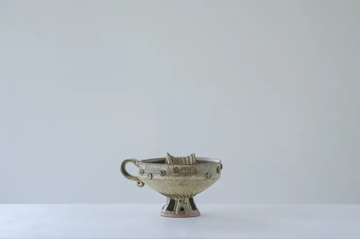 Ian Godfrey, High Footed Cup with House, C1970s