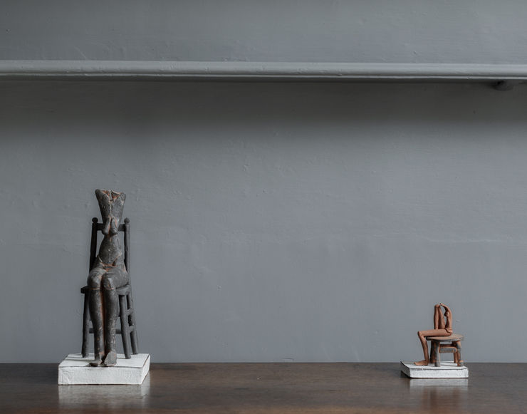 Mo Jupp, Terracotta Figure on Stool