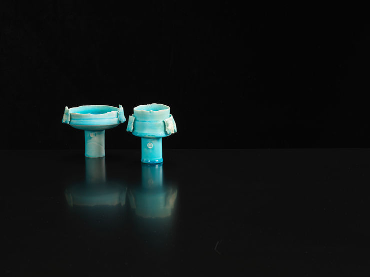 Colin Pearson, Small Blue Tall Footed Bowl, c1980