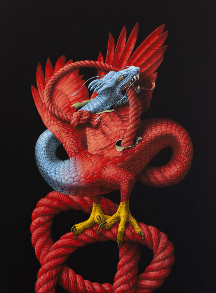 Eckart Hahn, Red Dragon (Escher), 2022