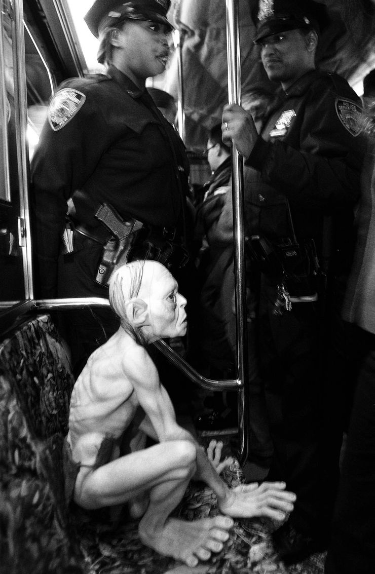 PHIL PENMAN, Gollum on the Subway, New York, 2005