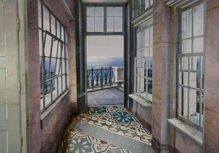 Matteo Massagrande Sera, 2018 Oil and mixed media on board 70 x 100 cm 27.5 x 39.4 in