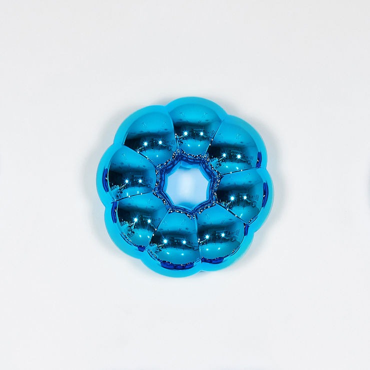 Jae Yong Kim a2. Donut Blues (CB017), 2022 F.R.P, Chrome plating, Crystals about 35 x 35 x 13 cm (13.7 x 13.7 x 5 in)