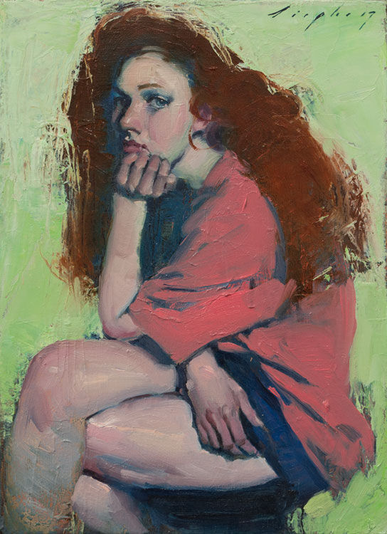 Malcolm Liepke Big Red Hair, 2017 Oil on canvas 36 x 25 cm 14 x 10 in