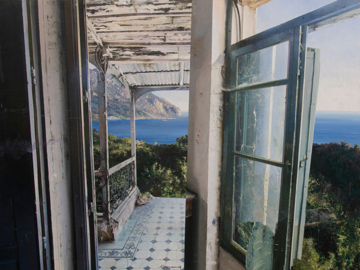 Luci della Grecia XII, 2022 Oil and mixed media on board 60 x 80 cm 23.6 x 31.5 in