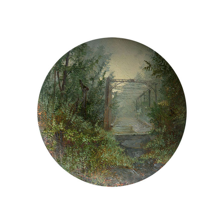 Cycling Guide to Lilliput 57, 2017 Oil on Copper 5.1 cm diameter 2 in diameter