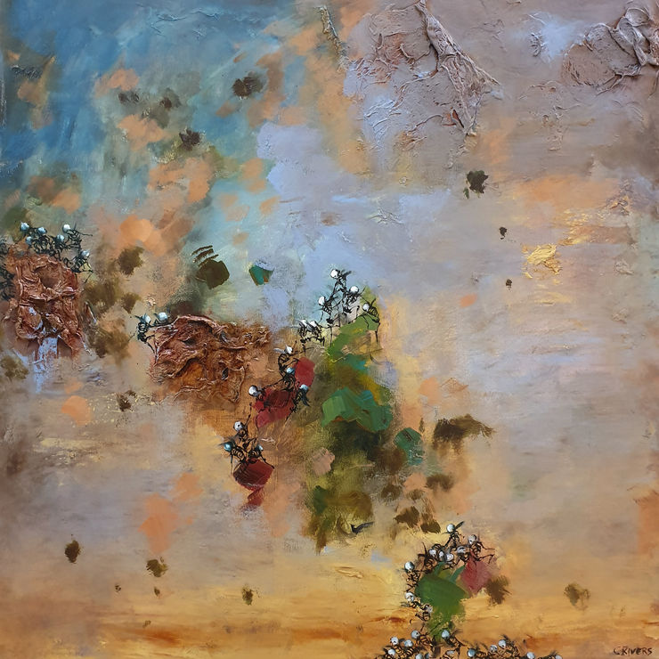 Chris Rivers A View From Above, 2020 Oil on canvas 65 x 65 cm 25.6 x 25.6 in