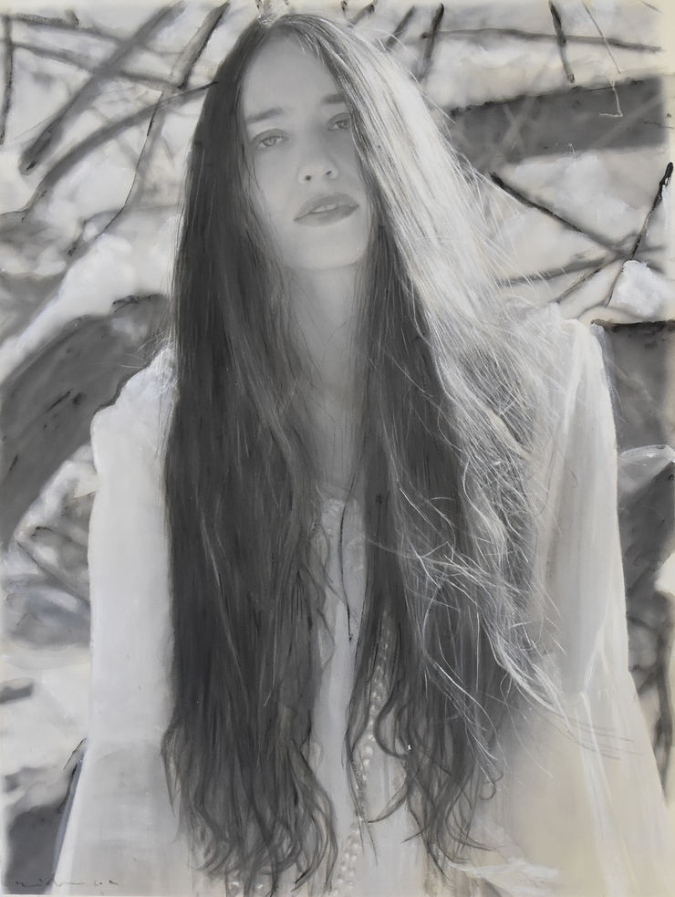 Yigal Ozeri Untitled; Lizzy, 2020 Watercolour on paper 71 x 56 cm 28 x 22 in