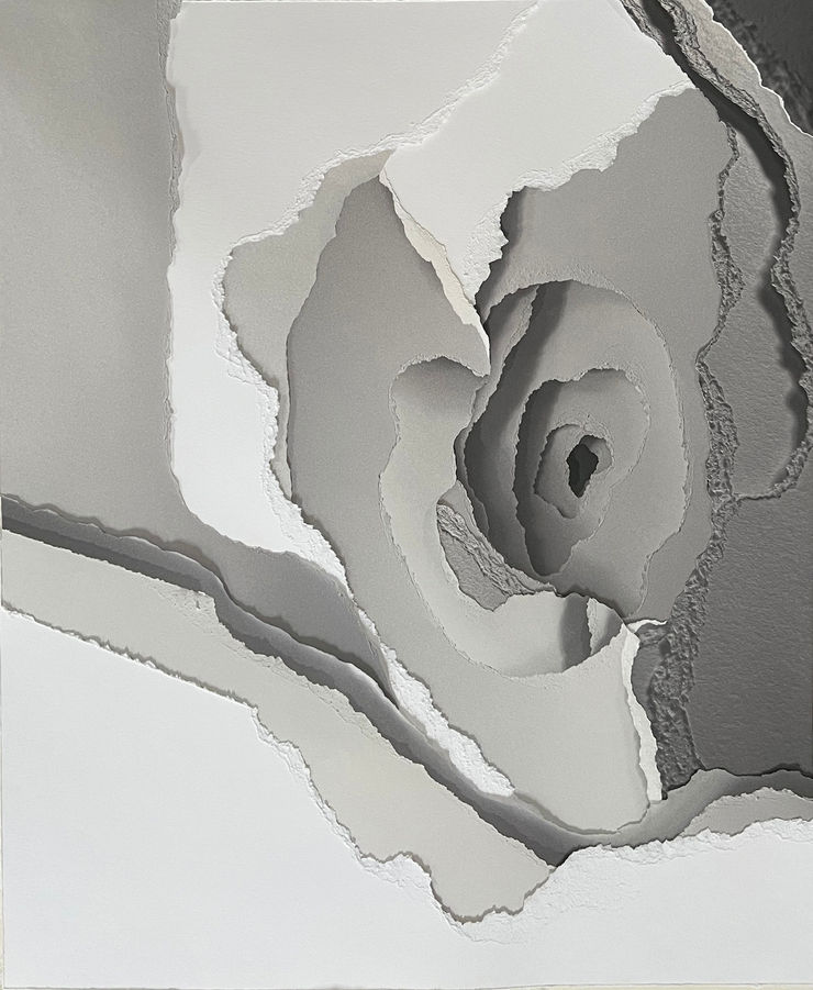 Angela Glajcar Torn Portrait 2022-041, 2022 Paper 400 g, torn, plastic and metal mount 90.2 x 80 x 3.8 cm 35.5 x 31.5 x 1.5 in