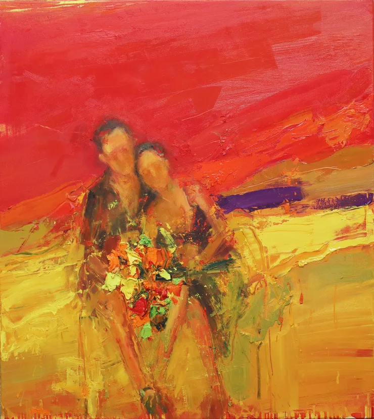 A Still Moment, 2022 Oil on canvas 90 x 85 cm 35.4 x 33.5 in