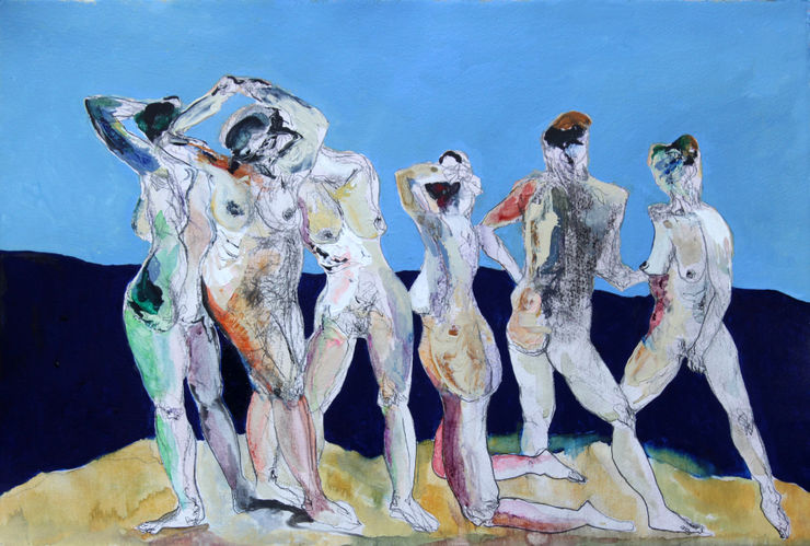 Sybils, 2025 Graphite, Charcoal, Ink, Acrylic, Gouache & Watercolour on paper 38 x 57 cm 15 x 22.4 in