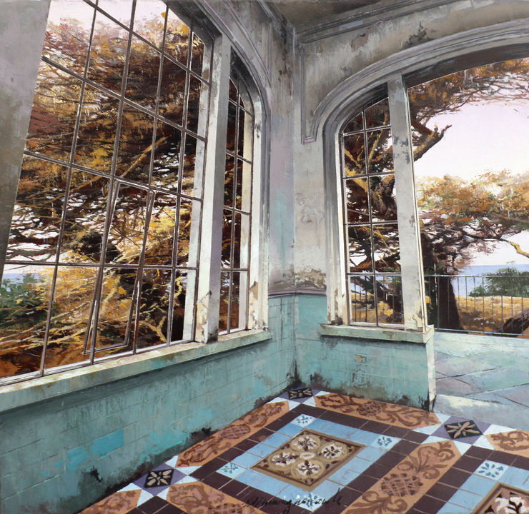 Matteo Massagrande Verso il mare, 2020 Oil and mixed media on board 30 x 30 cm 11.8 x 11.8 in