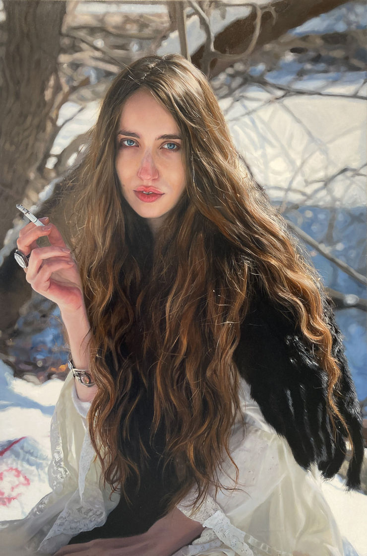 Yigal Ozeri Untitled; Lizzy, 2020 Oil on canvas 137.2 x 91.4 cm 54 x 36 in