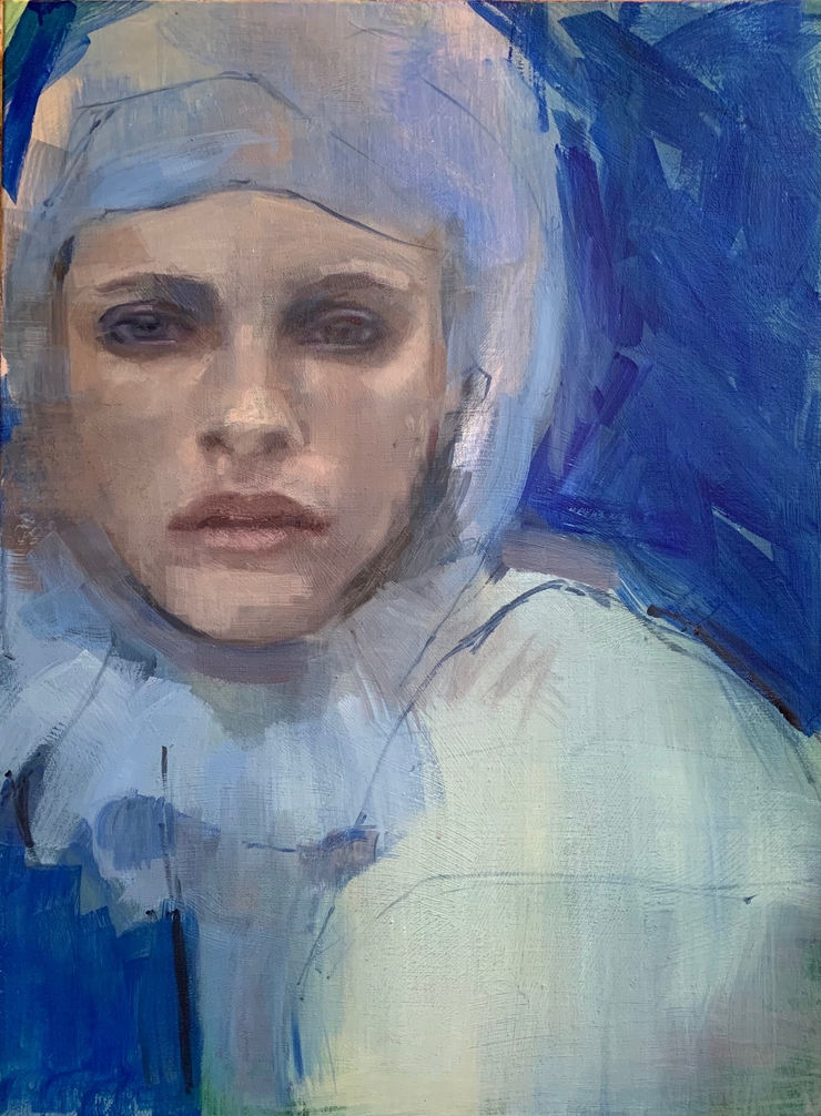 Blue on Grey, 2025 Oil on canvas 60 x 45 cm 23.6 x 17.7 in