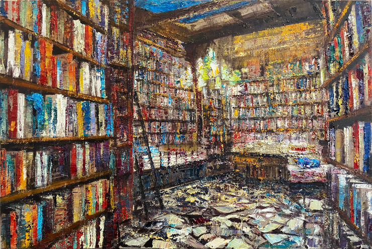 Shakespeare & co., 2022 Oil on canvas 40 x 60 cm 15.8 x 23.5 in