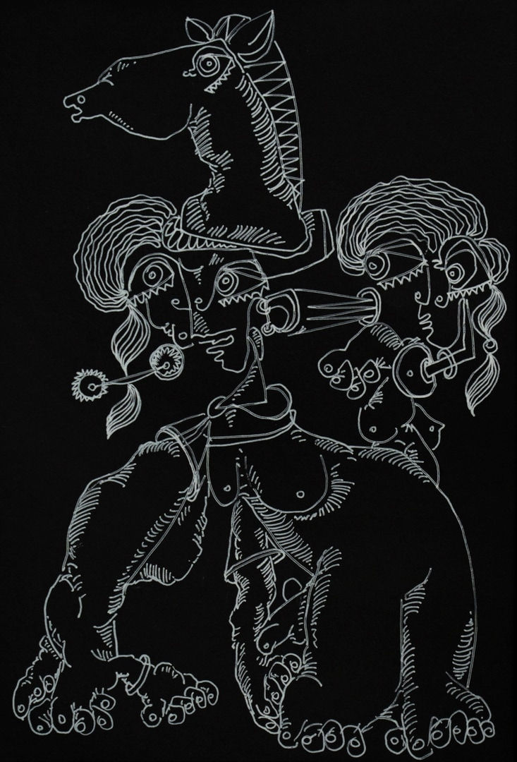 Nandan Purkayastha Untitled - XXV (Monochromes), 2023 Pen on Paper 8 x 5 1/2 in. 20.3 x 14 cm